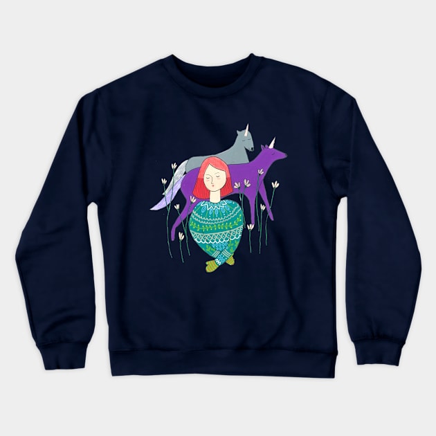 Dog Unicorns Crewneck Sweatshirt by DoodlesAndStuff